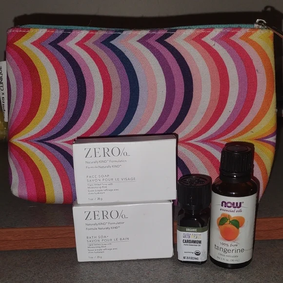 Colorful Cosmetic Bag with Skincare and Beauty Products - Picture 3 of 5